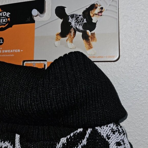 NEW Spiderweb Sweater Dog Pet Halloween Costume Size XL (Up to 100 lbs) Black - Picture 4 of 6